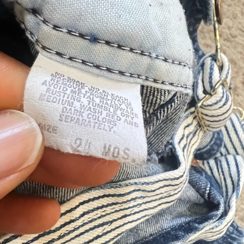 Vintage USA OshKosh B’Gosh Vestbak Overalls Jean Bibs‎ Pinstripe Size 24 Mths